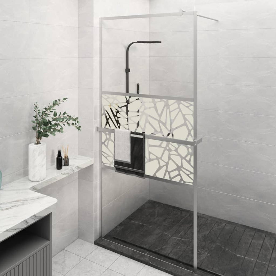 Paravan Duș Walk-In Cu Raft Sticlă Esg/Aluminiu