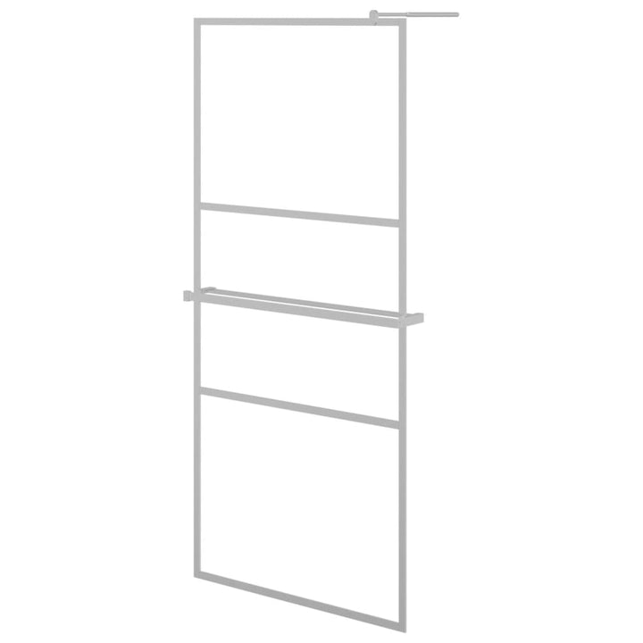 Paravan Duș Walk-In Cu Raft Sticlă Esg/Aluminiu