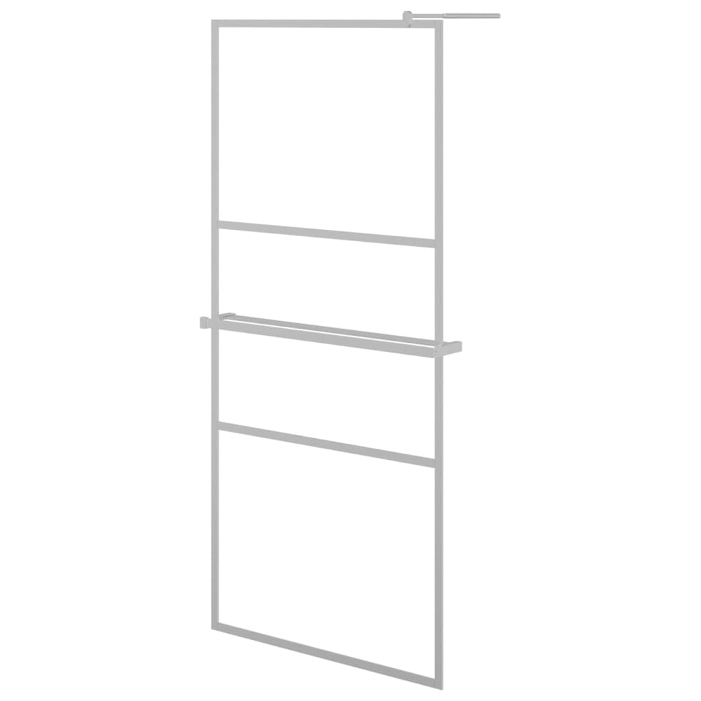 Paravan Duș Walk-In Cu Raft Sticlă Esg/Aluminiu