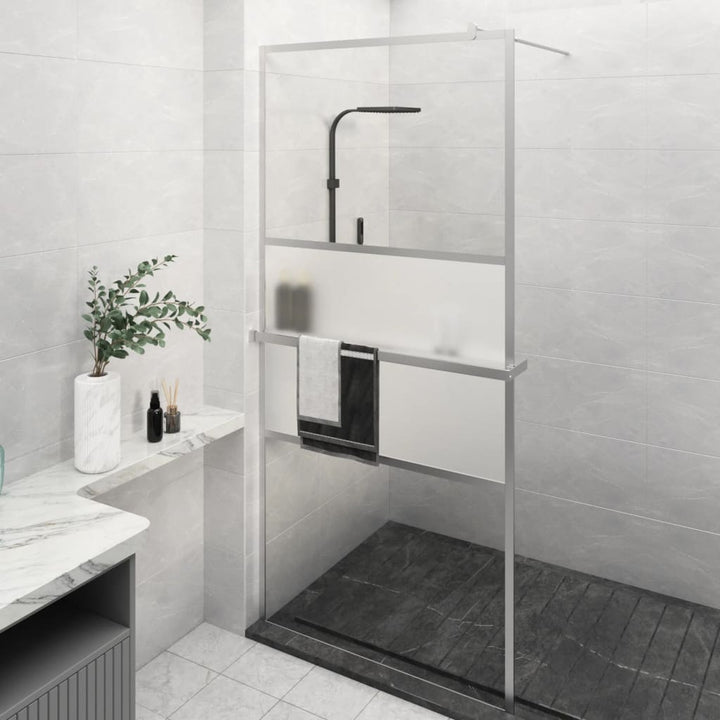 Paravan Duș Walk-In Cu Raft Sticlă Esg/Aluminiu