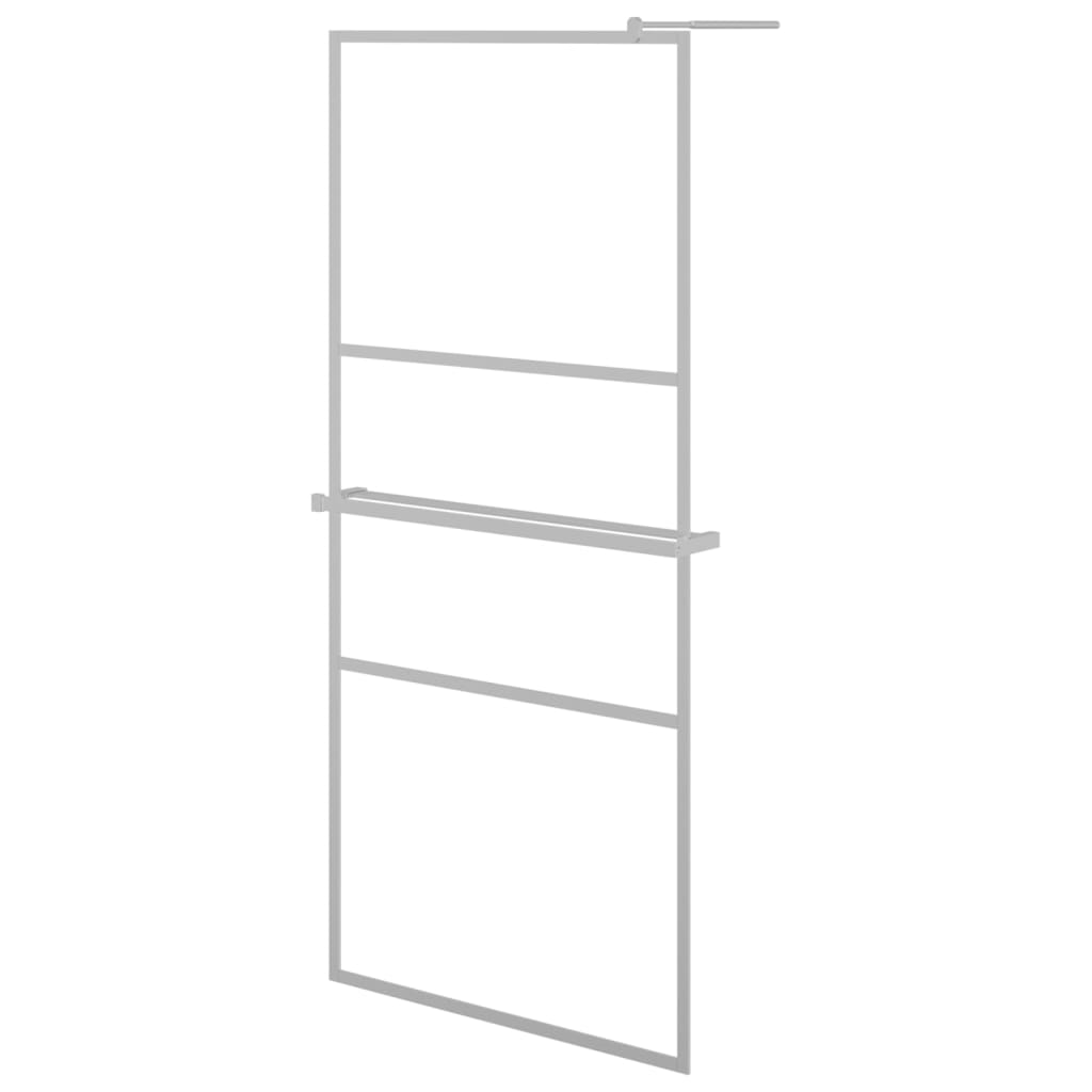 Paravan Duș Walk-In Cu Raft Sticlă Esg/Aluminiu