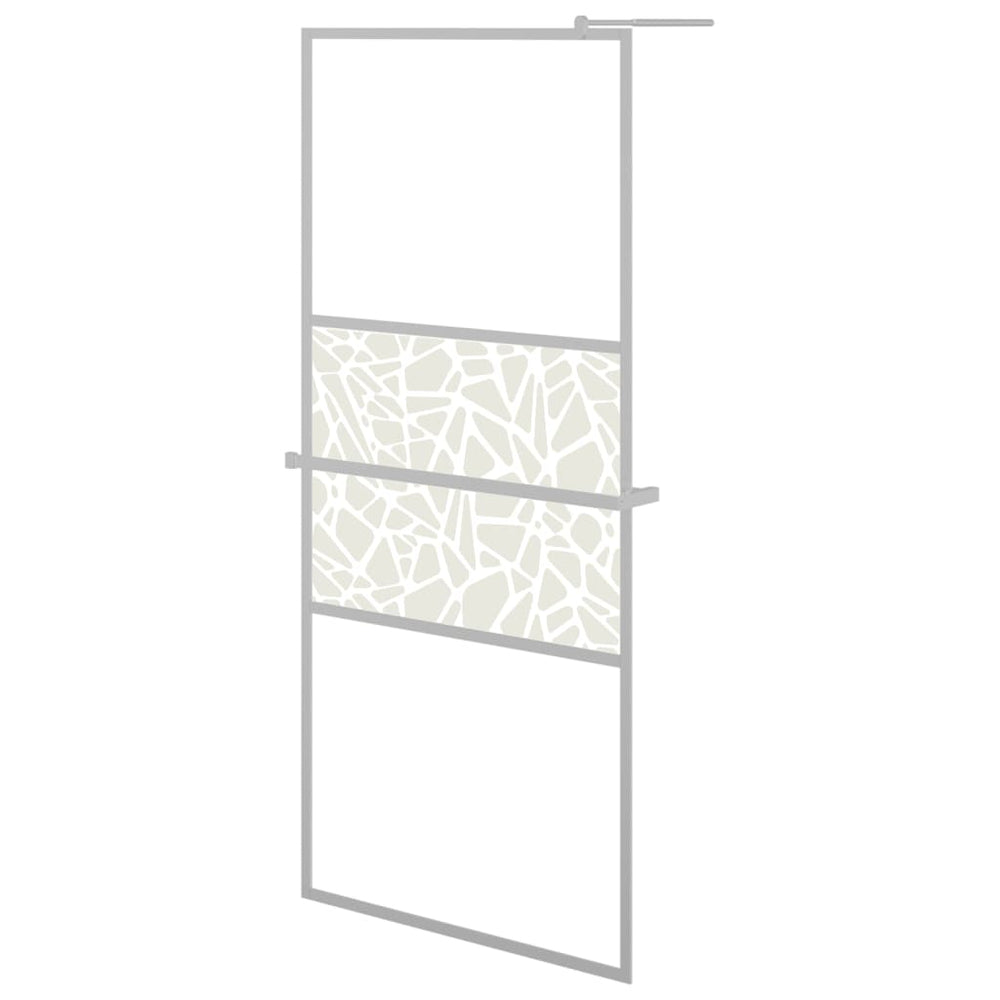 Paravan Duș Walk-In Cu Raft Sticlă Esg/Aluminiu