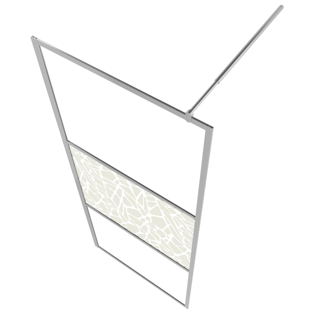 Paravan Duș Walk-In Cu Raft Sticlă Esg/Aluminiu