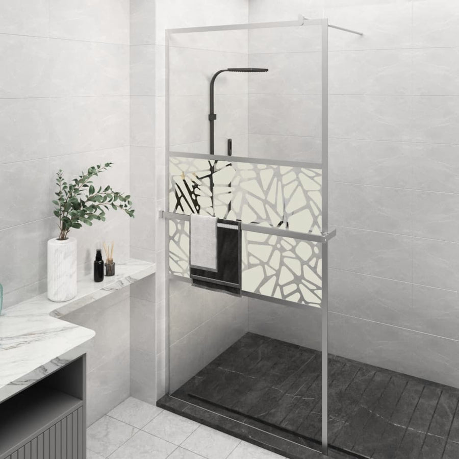Paravan Duș Walk-In Cu Raft Sticlă Esg/Aluminiu