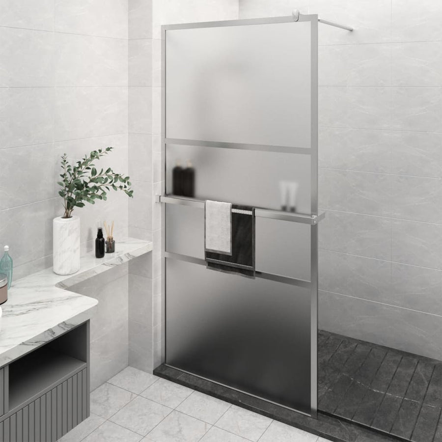 Paravan Duș Walk-In Cu Raft Sticlă Esg/Aluminiu
