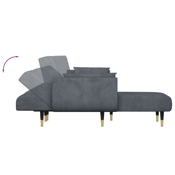 Canapea Extensibilă Formă De L 275X140X70 Cm Catifea