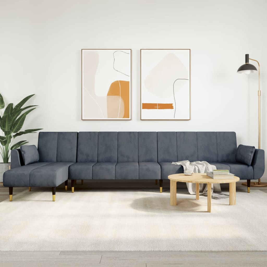 Canapea Extensibilă Formă De L 275X140X70 Cm Catifea