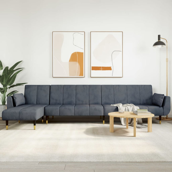 Canapea Extensibilă Formă De L 275X140X70 Cm Catifea