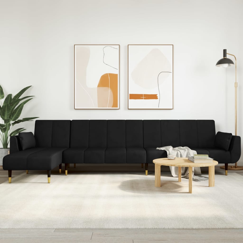 Canapea Extensibilă Formă De L 275X140X70 Cm Catifea