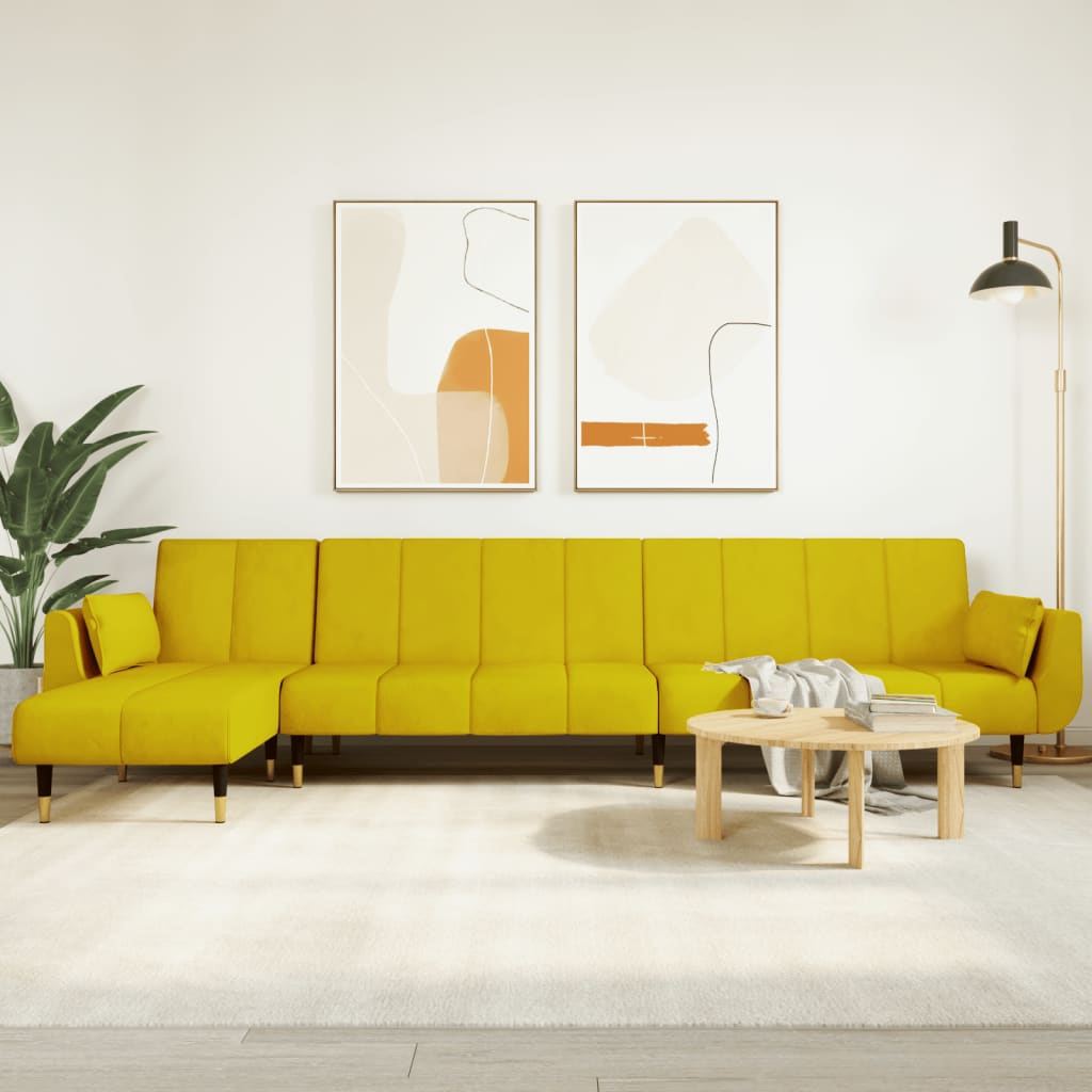 Canapea Extensibilă Formă De L 275X140X70 Cm Catifea