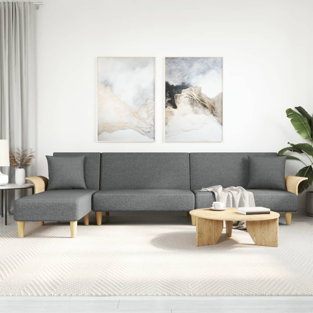 Canapea Extensibilă În Formă De L 279X140X70 Cm Textil