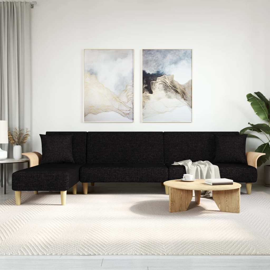 Canapea Extensibilă În Formă De L 279X140X70 Cm Textil