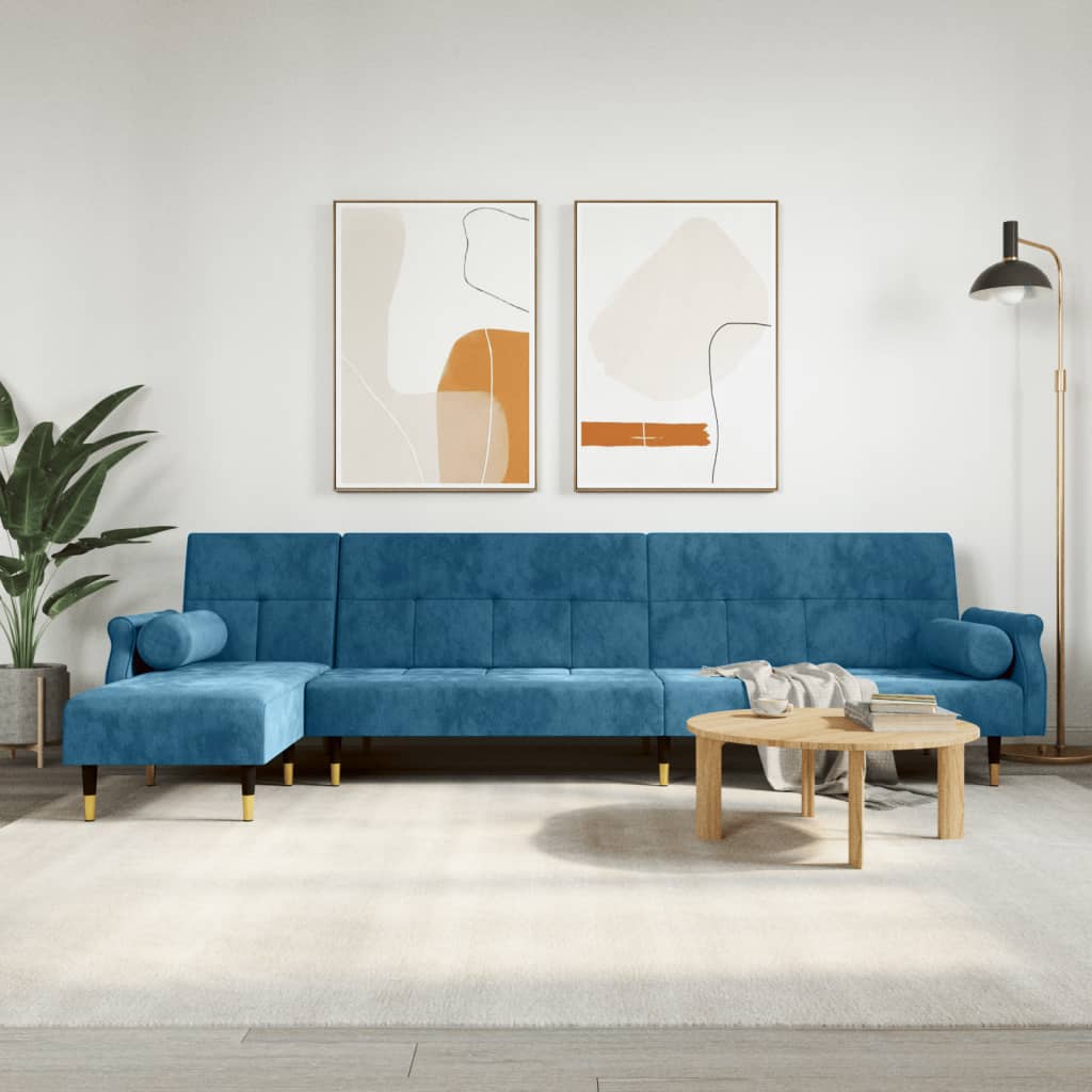 Canapea Extensibilă În Formă De L 271X140X70 Cm Catifea