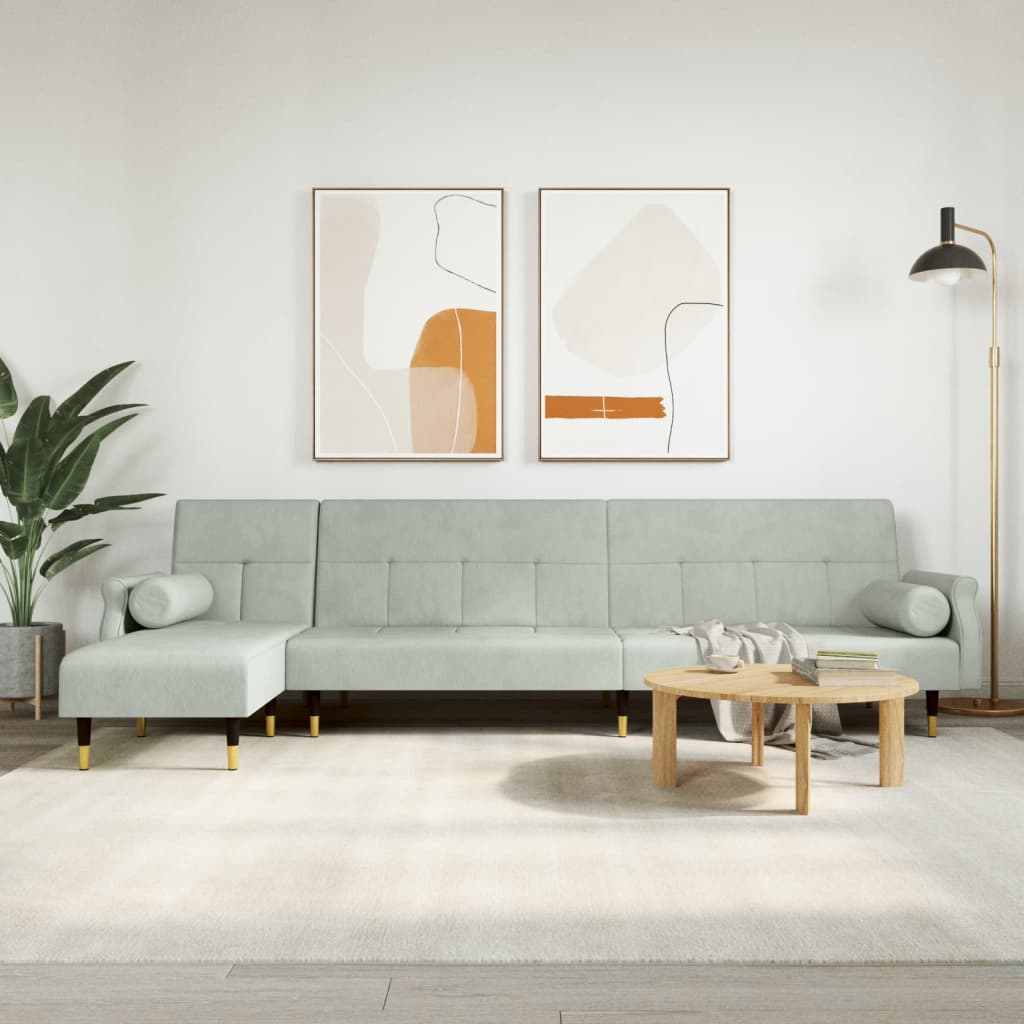 Canapea Extensibilă În Formă De L 271X140X70 Cm Catifea