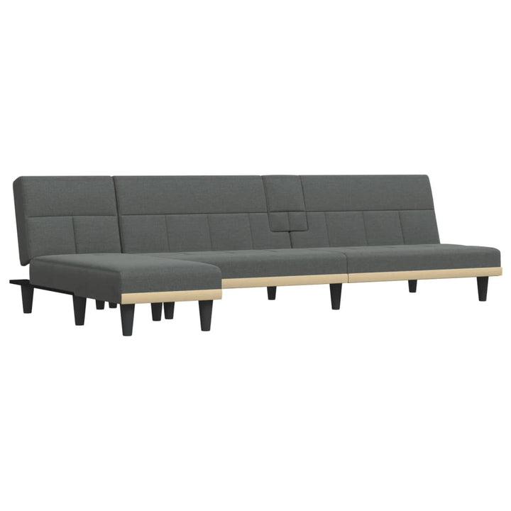 Canapea Extensibilă În Formă De L Gri 255X140X70 Cm Textil