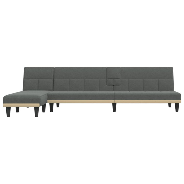 Canapea Extensibilă În Formă De L Gri 255X140X70 Cm Textil