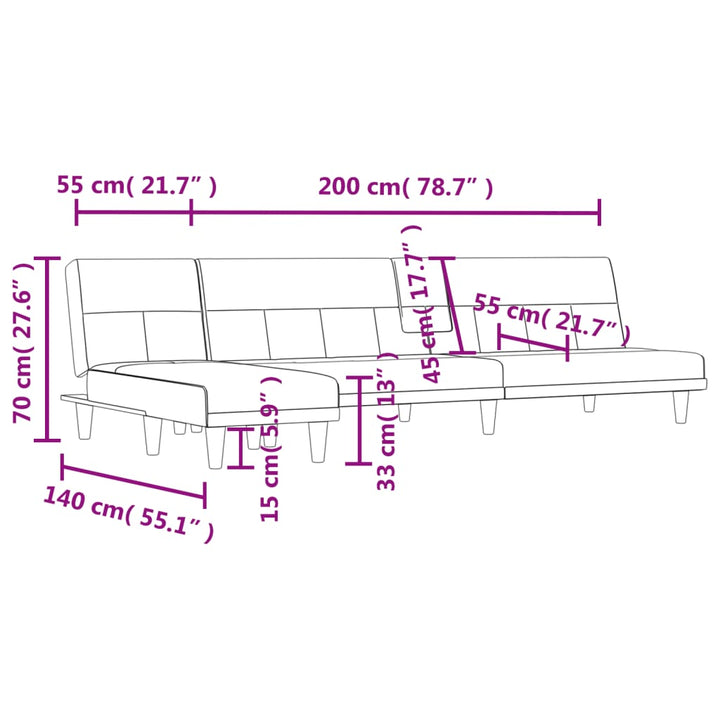 Canapea Extensibilă În Formă De L Gri 255X140X70 Cm Textil