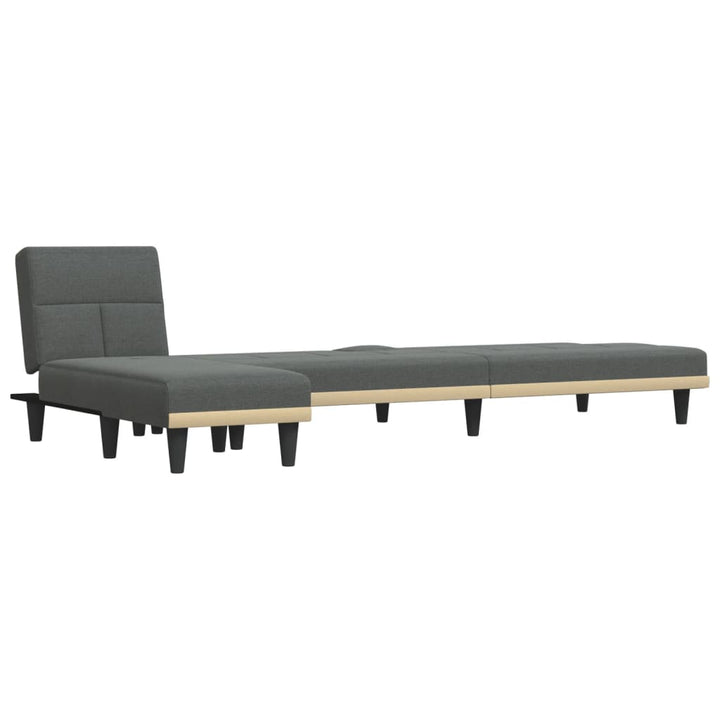 Canapea Extensibilă În Formă De L Gri 255X140X70 Cm Textil