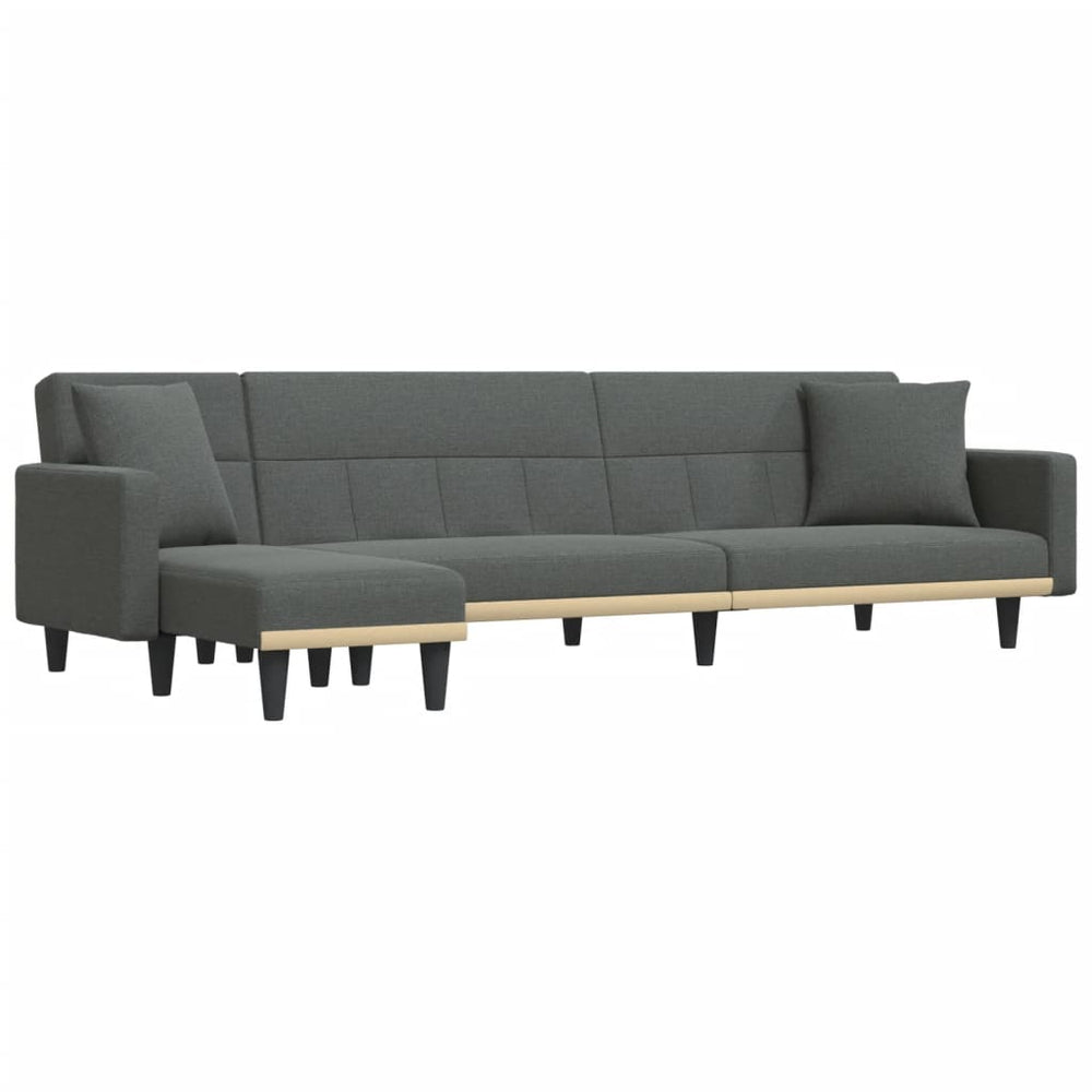 Canapea Extensibilă În Formă De L Gri 275X140X70 Cm Textil