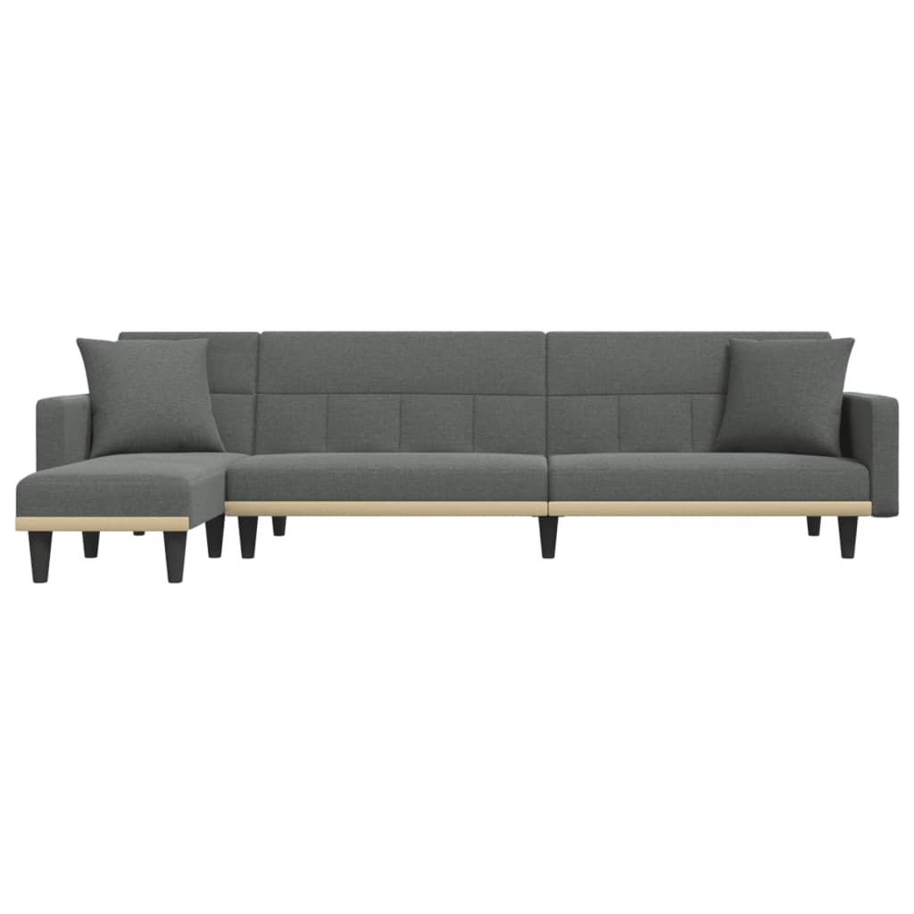 Canapea Extensibilă În Formă De L Gri 275X140X70 Cm Textil