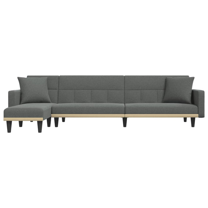 Canapea Extensibilă În Formă De L Gri 275X140X70 Cm Textil