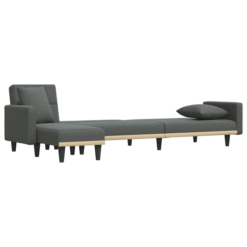 Canapea Extensibilă În Formă De L Gri 275X140X70 Cm Textil