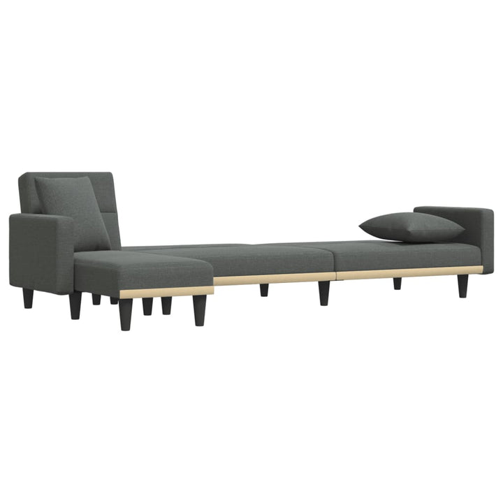 Canapea Extensibilă În Formă De L Gri 275X140X70 Cm Textil
