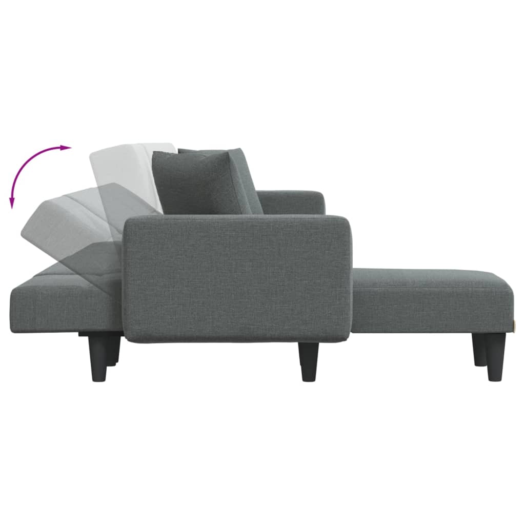Canapea Extensibilă În Formă De L Gri 275X140X70 Cm Textil