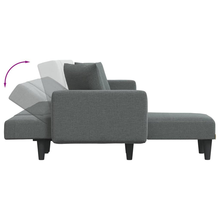 Canapea Extensibilă În Formă De L Gri 275X140X70 Cm Textil
