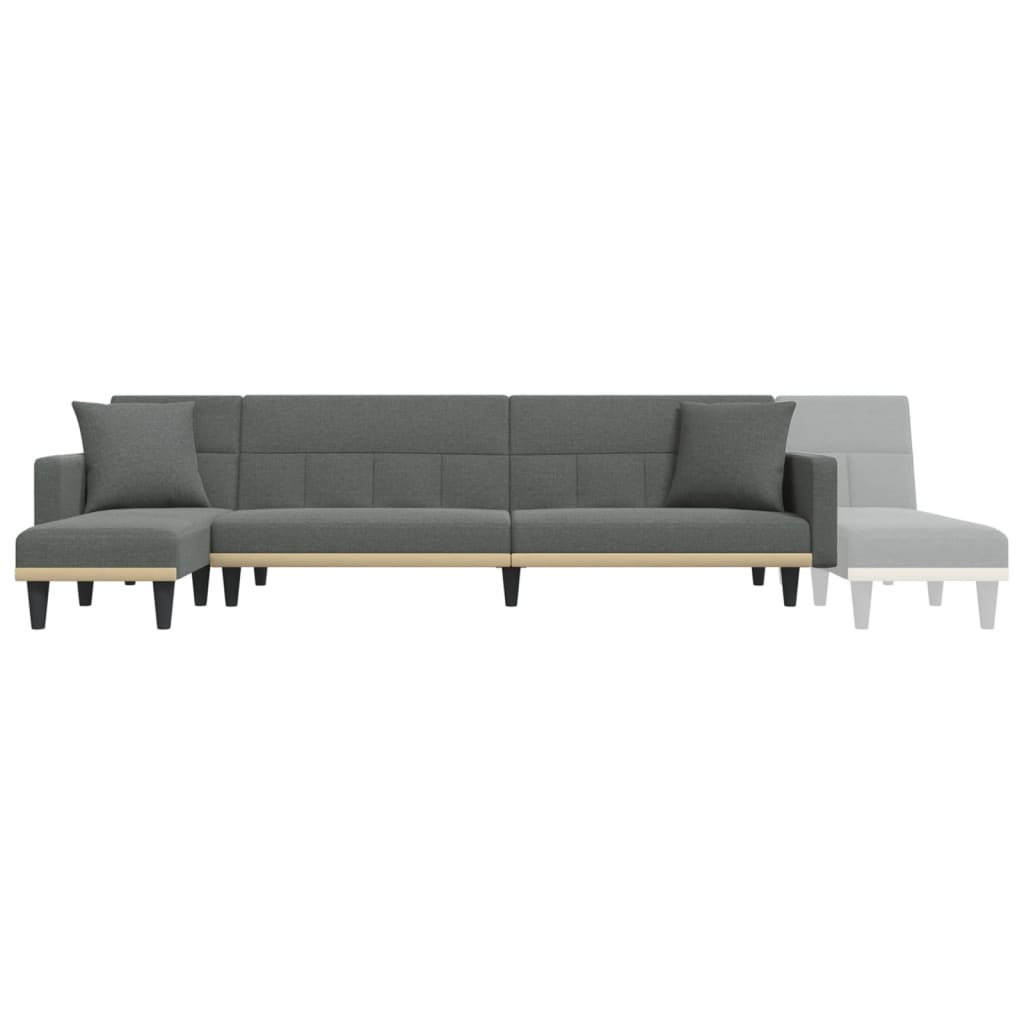 Canapea Extensibilă În Formă De L Gri 275X140X70 Cm Textil