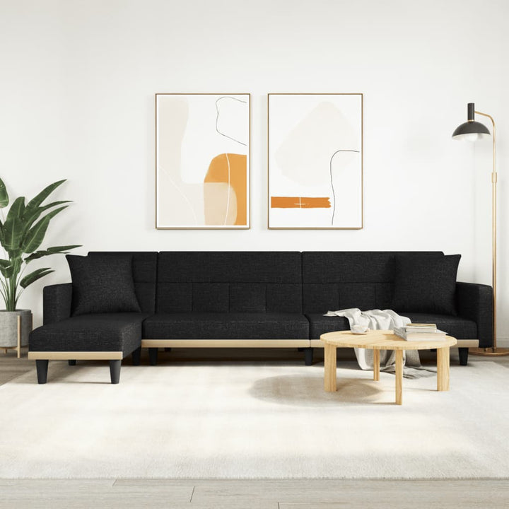 Canapea Extensibilă În Formă De L Gri 275X140X70 Cm Textil