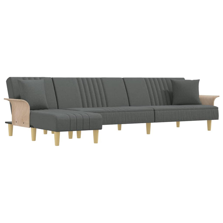 Canapea Extensibilă În Formă De L Gri 279X140X70 Cm Textil