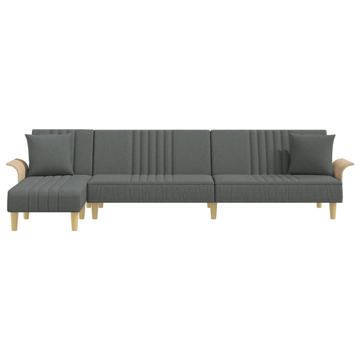 Canapea Extensibilă În Formă De L Gri 279X140X70 Cm Textil