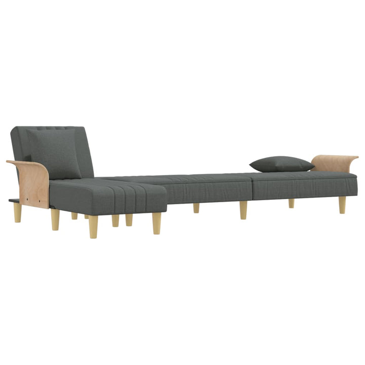 Canapea Extensibilă În Formă De L Gri 279X140X70 Cm Textil