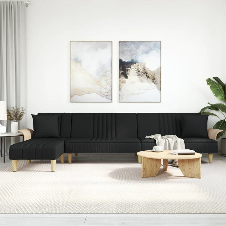 Canapea Extensibilă În Formă De L Gri 279X140X70 Cm Textil