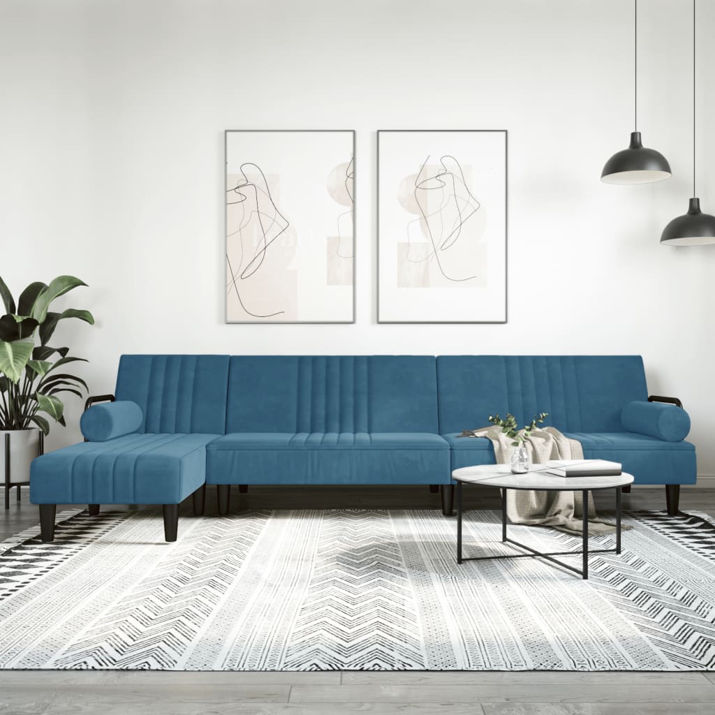 Canapea Extensibilă În Formă De L Verde 260X140X70 Cm Catifea