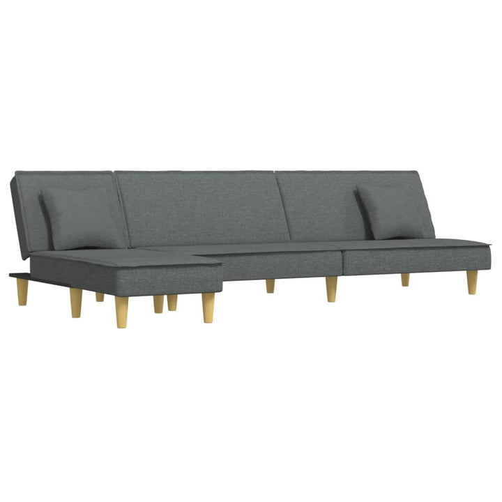Canapea Extensibilă În Formă De L Gri 255X140X70 Cm Textil