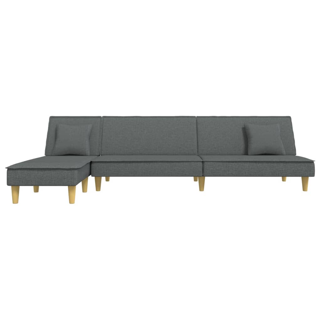 Canapea Extensibilă În Formă De L Gri 255X140X70 Cm Textil