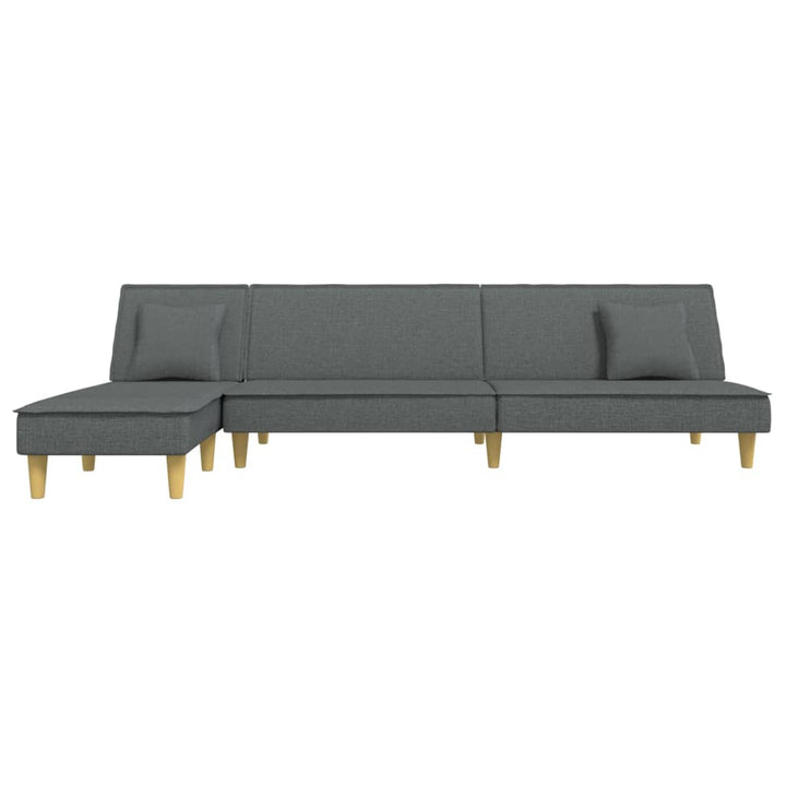 Canapea Extensibilă În Formă De L Gri 255X140X70 Cm Textil