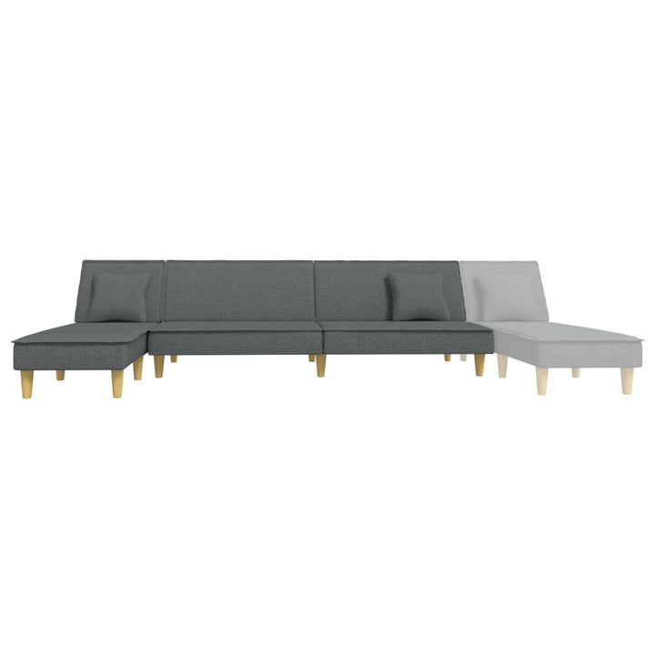 Canapea Extensibilă În Formă De L Gri 255X140X70 Cm Textil