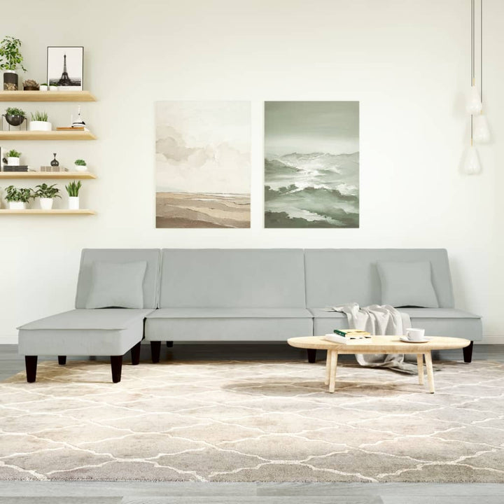 Canapea Extensibilă În Formă De L 255X140X70 Cm Catifea