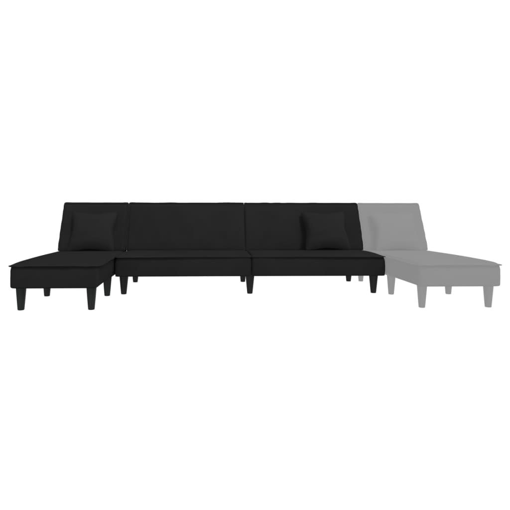 Canapea Extensibilă În Formă De L 255X140X70 Cm Catifea