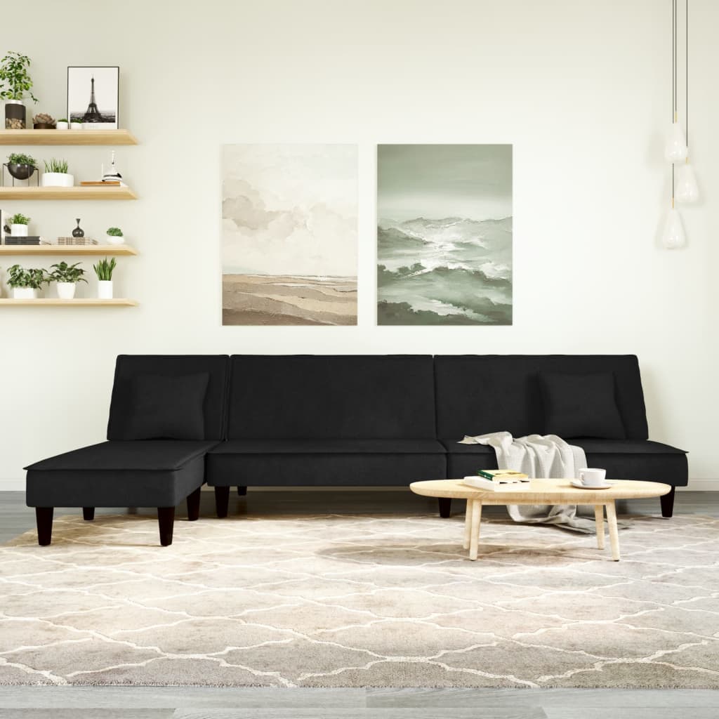 Canapea Extensibilă În Formă De L 255X140X70 Cm Catifea