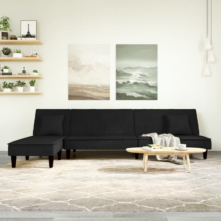 Canapea Extensibilă În Formă De L 255X140X70 Cm Catifea