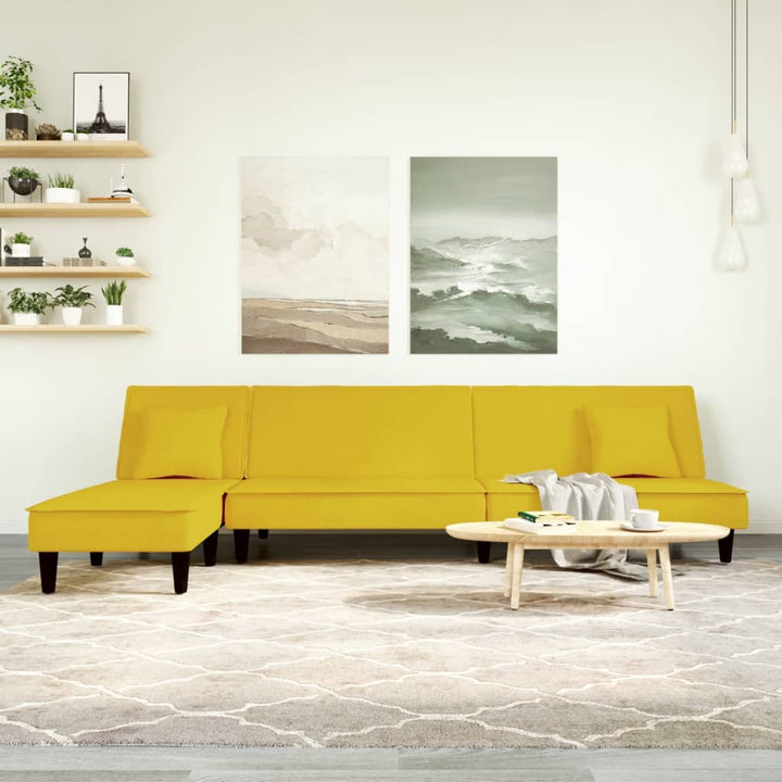 Canapea Extensibilă În Formă De L 255X140X70 Cm Catifea
