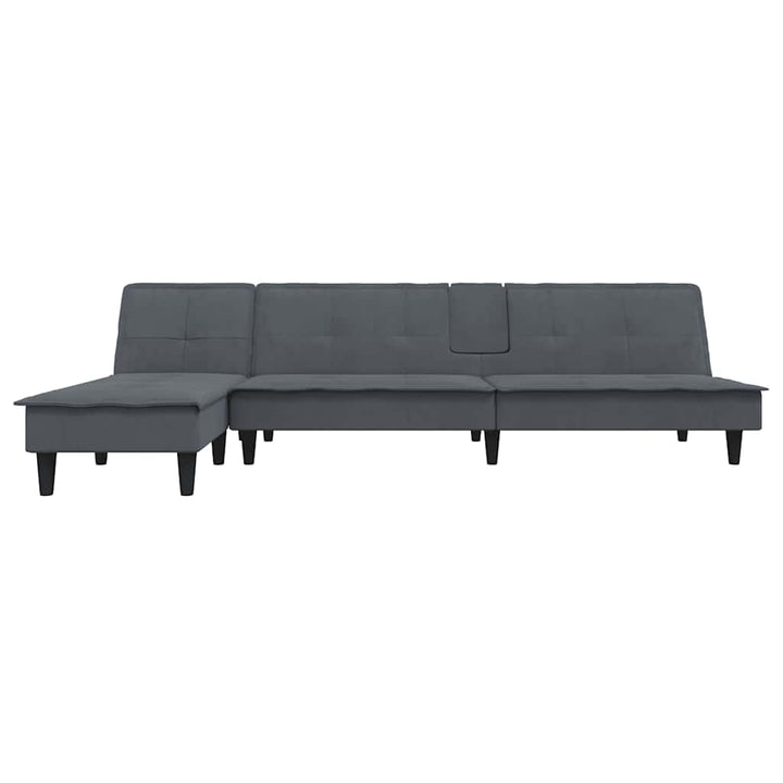 Canapea Extensibilă În Formă De L Gri 255X140X70 Cm Catifea