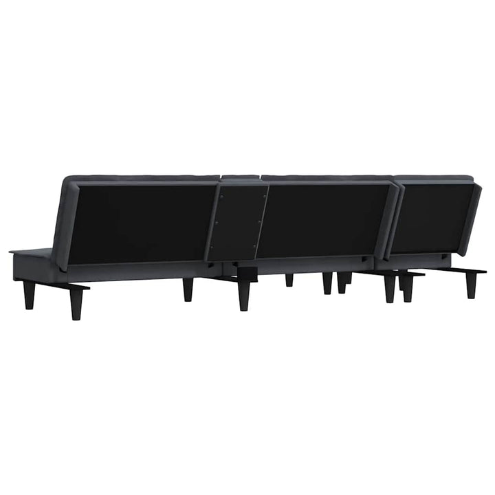 Canapea Extensibilă În Formă De L Gri 255X140X70 Cm Catifea