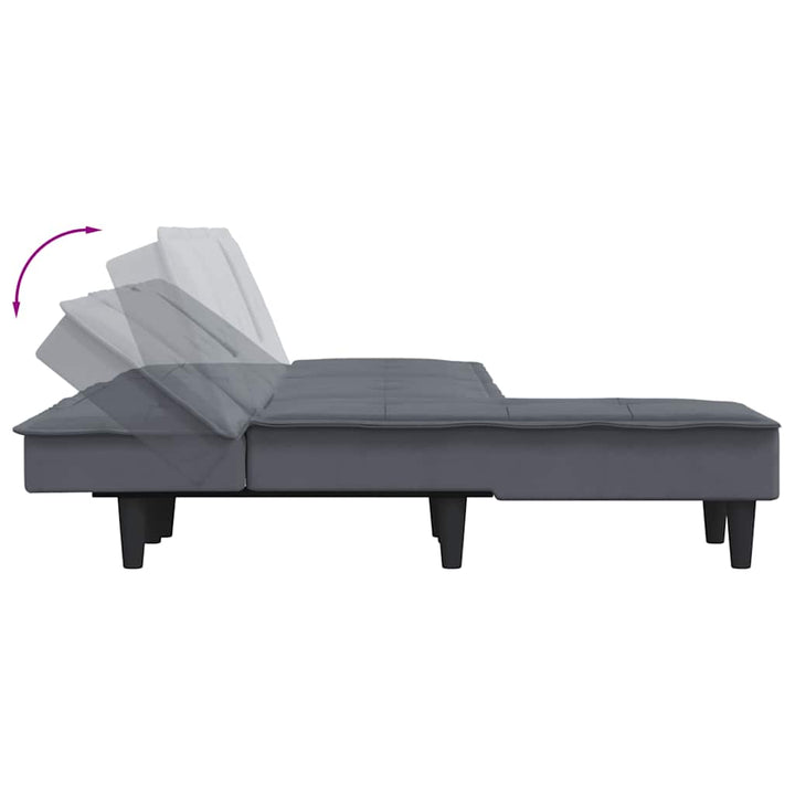 Canapea Extensibilă În Formă De L Gri 255X140X70 Cm Catifea