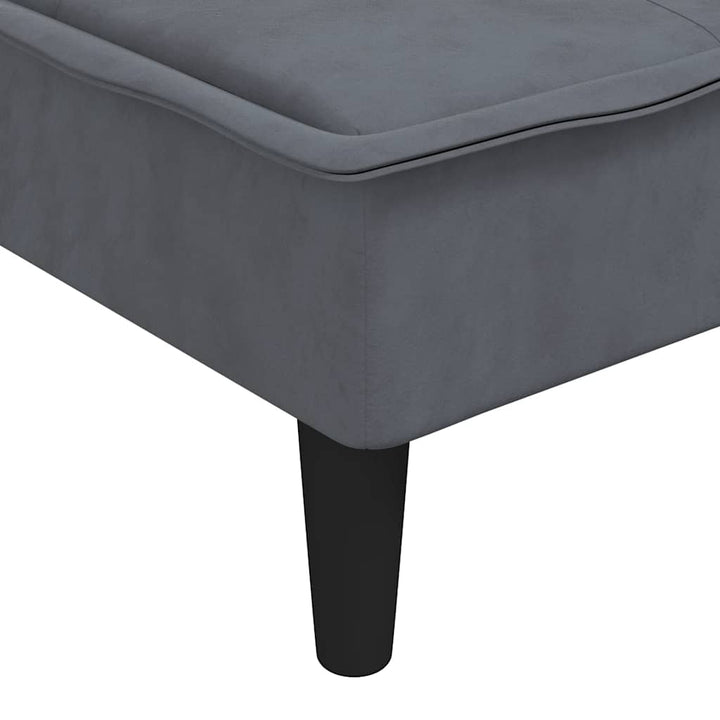 Canapea Extensibilă În Formă De L Gri 255X140X70 Cm Catifea