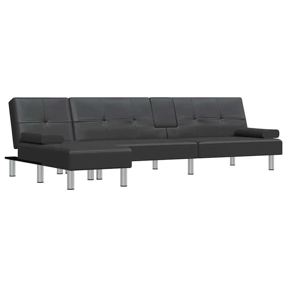Canapea Extensibilă În Formă De L 255X140X70 Cm Piele Eco